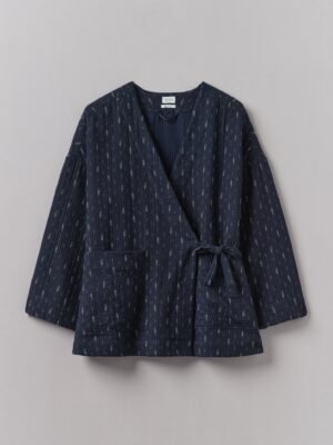 Dobby Cotton Lounge Jacket | Indigo Blue