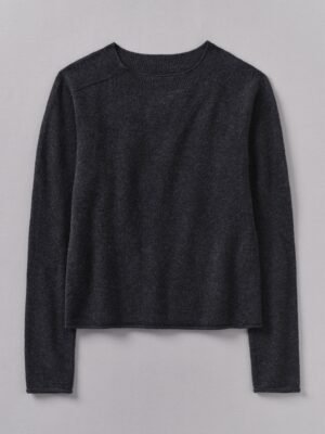 Wool Cashmere Neat Sweater | Charcoal