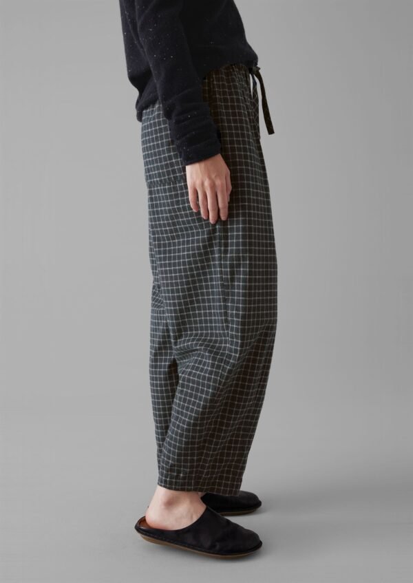 Minako Graph Check Cotton Cashmere Pants | Slate