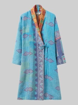 Repurposed Kantha Coat | Blues