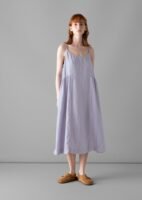 Garment Dyed Lightweight Linen Lounge Dress | Blue Stone