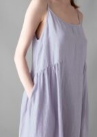 Garment Dyed Lightweight Linen Lounge Dress | Blue Stone