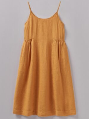 Garment Dyed Lightweight Linen Lounge Dress | Amber