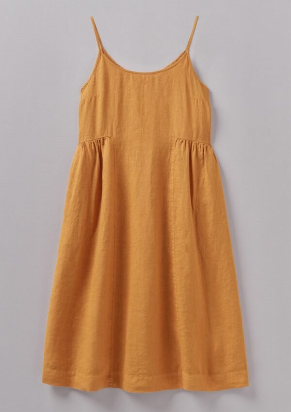 Garment Dyed Lightweight Linen Lounge Dress | Amber