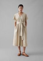 Organic Needlecord Wrap Front Dress | Moonstone