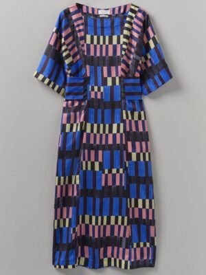 Isobel Harvey Tie Waist Check Print Dress | Multi