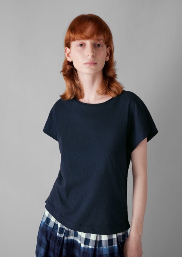 Crew Neck Cotton Hemp Tee | Liquorice Navy