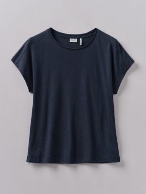 Crew Neck Cotton Hemp Tee | Liquorice Navy