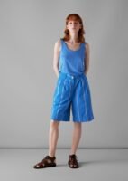 Scoop Neck Linen Jersey Vest | Enamel Blue