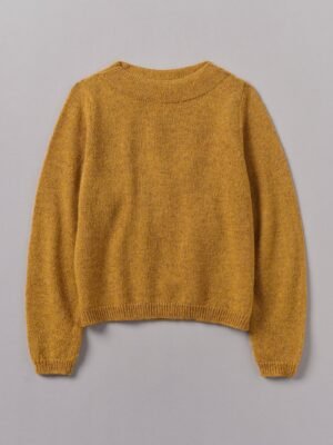 Boat Neck Wool Sweater | Mustard Marl