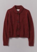 Donegal Wool Round Collar Cardigan | Russet