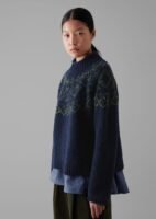 Graphic Yoke Sweater | Navy/Green