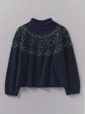 Graphic Yoke Sweater | Navy/Green