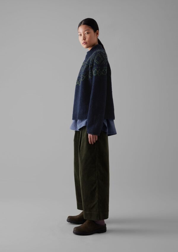 Organic Cord Pleat Front Pants | Seaweed