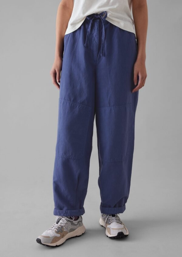 Garment Dyed Cotton Linen Canvas Pants | Indigo